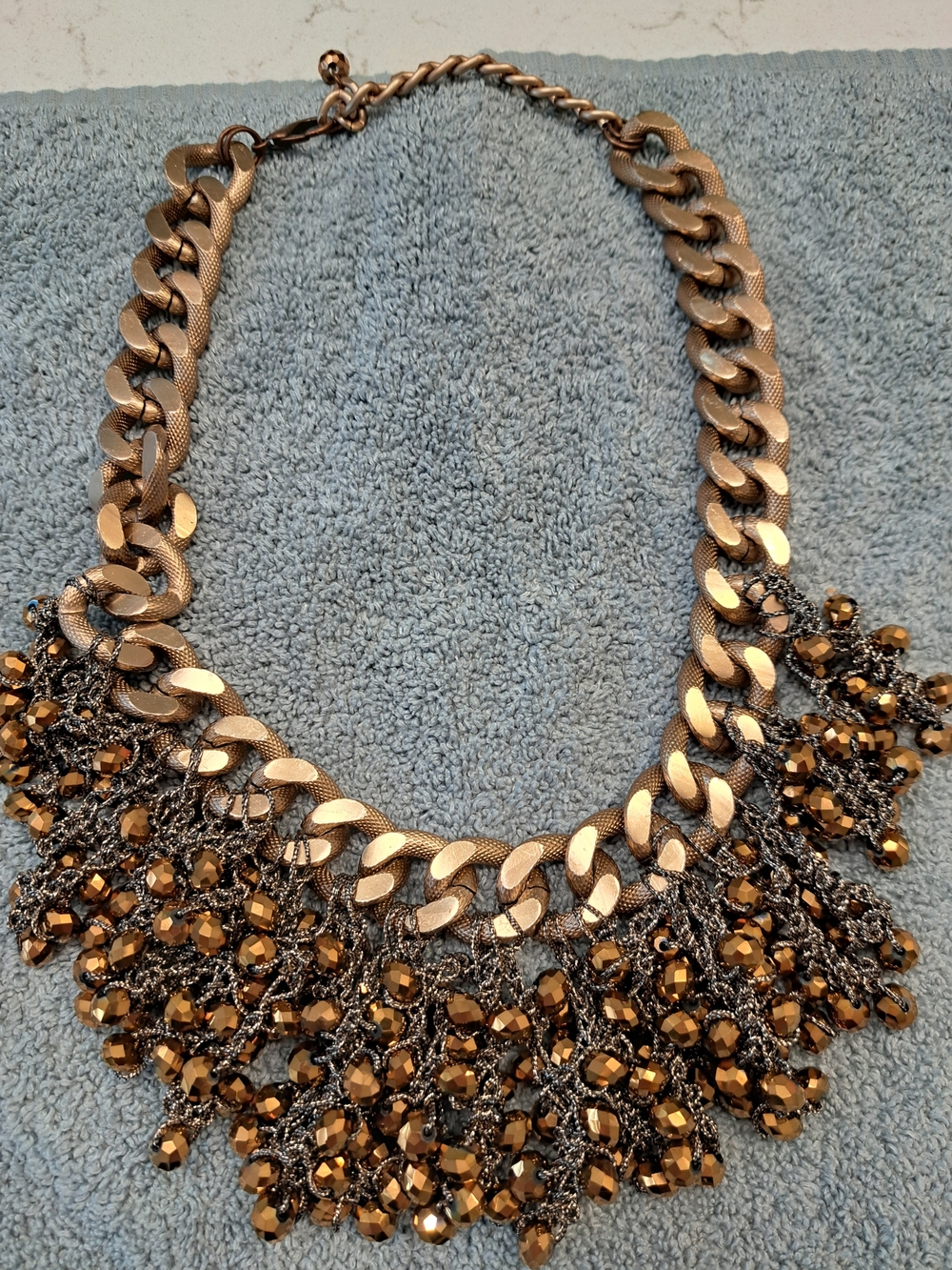 Cache Bronze Beaded Statement Necklace - Women Jewelry